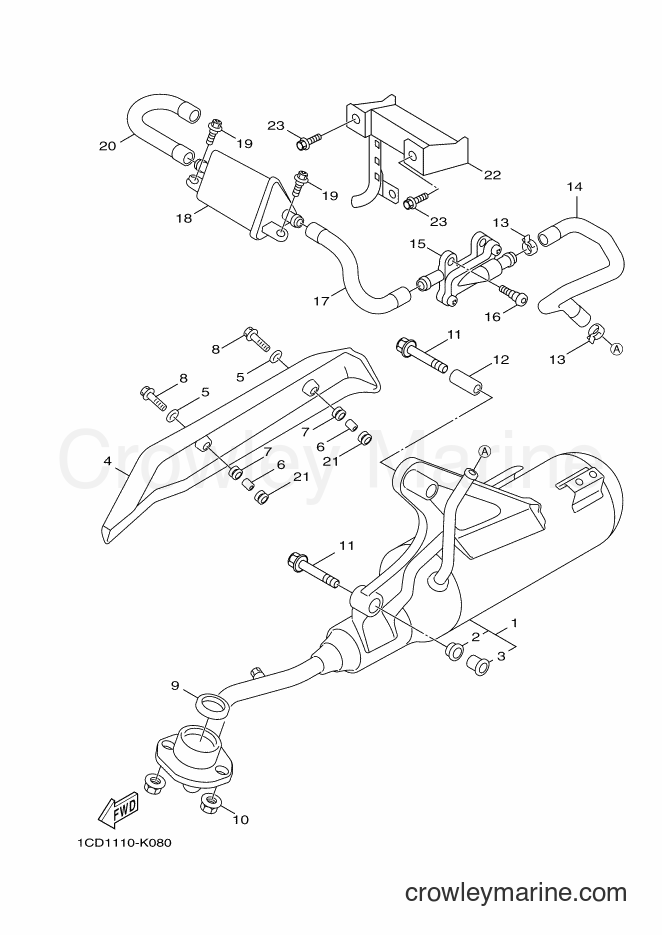 Yamaha Motors YW50F (1CD2) [010] - EXHAUST