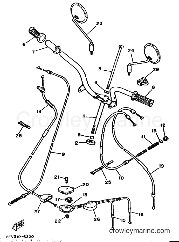 Yamaha Motors MA50M (2FV) [999] - STEERING HANDLE & CABLE