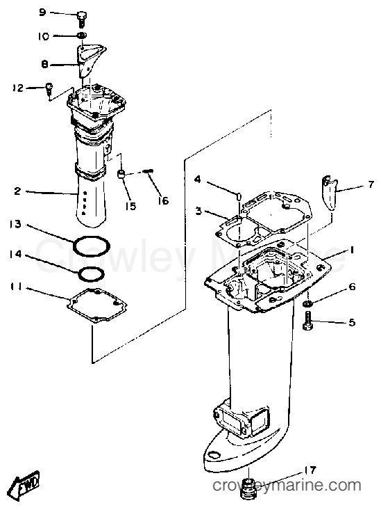 Yamaha Motors 25ELJ - UPPER CASING