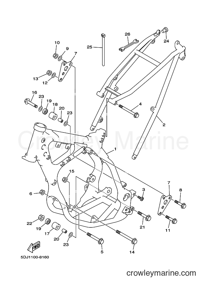 1998 Dirt Bike YZ250 - YZ250 (5DJ2) [020] - FRAME