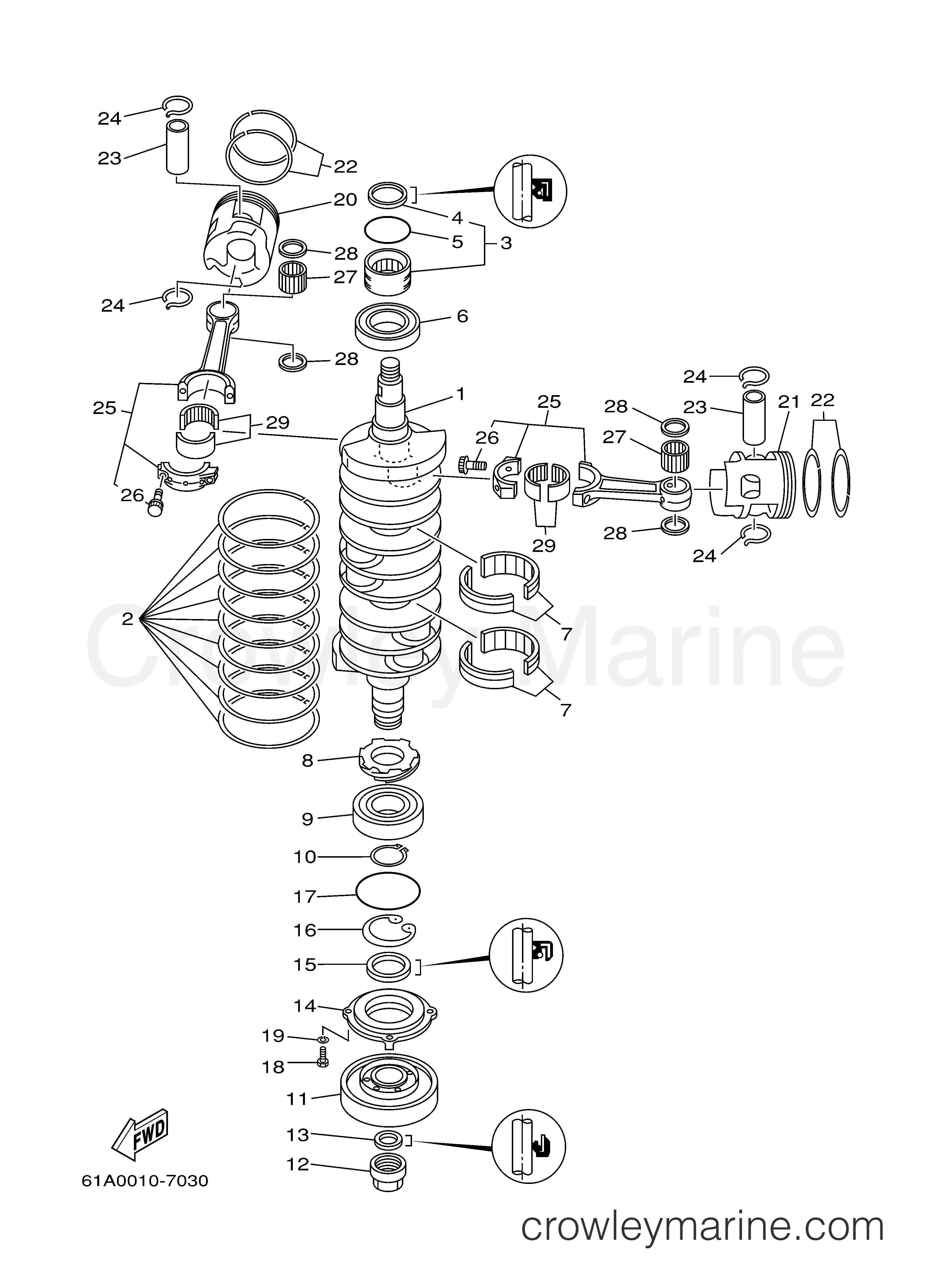 Yamaha Motors LX250TXRY - CRANKSHAFT PISTON