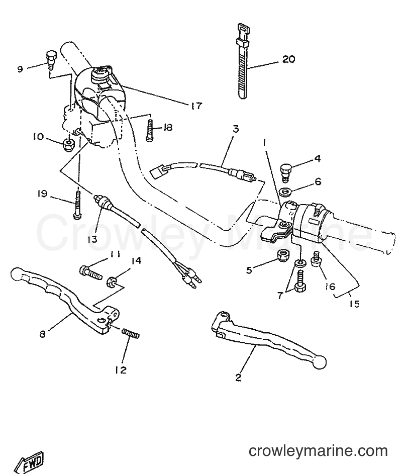 Yamaha Motors SR250 (21L2) [999] - HANDLE SWITCH & LEVER