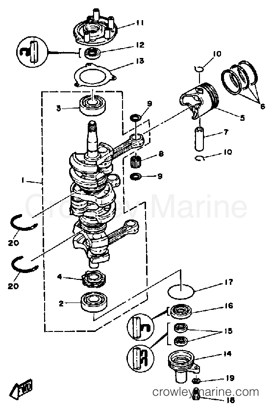 Yamaha Motors 50ELJ - CRANK PISTON
