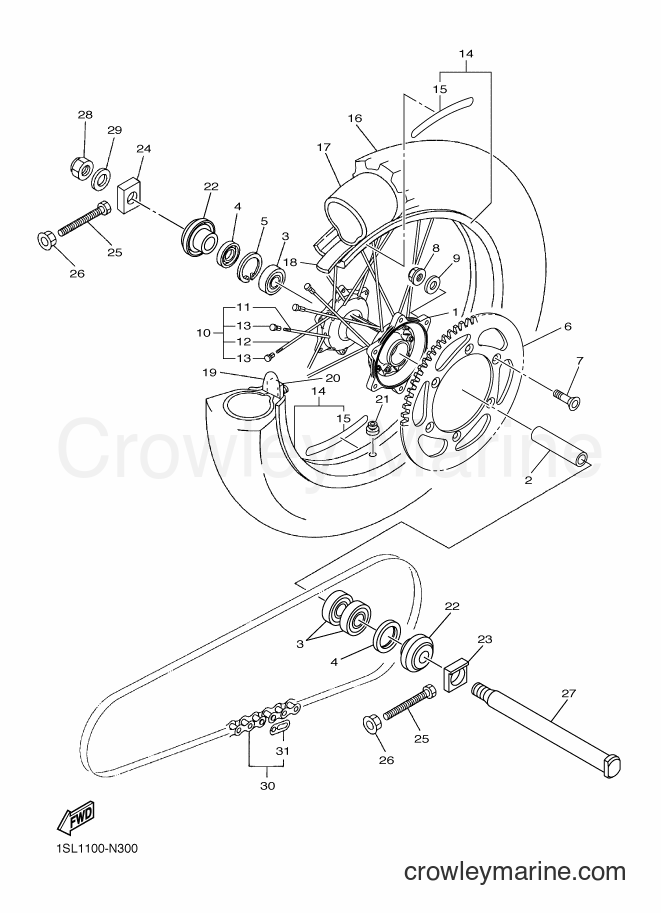 2014 Dirt Bike YZ450F - YZ450F (1SL2) [010] - REAR WHEEL