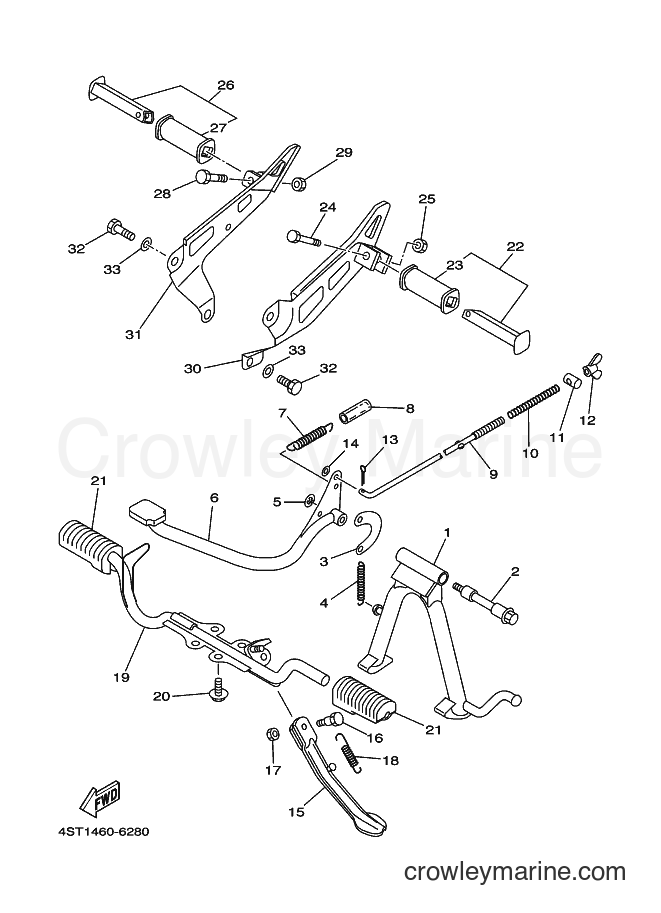 1999 Scooter T105E - T105E (5AM3) [010] - STAND & FOOTREST