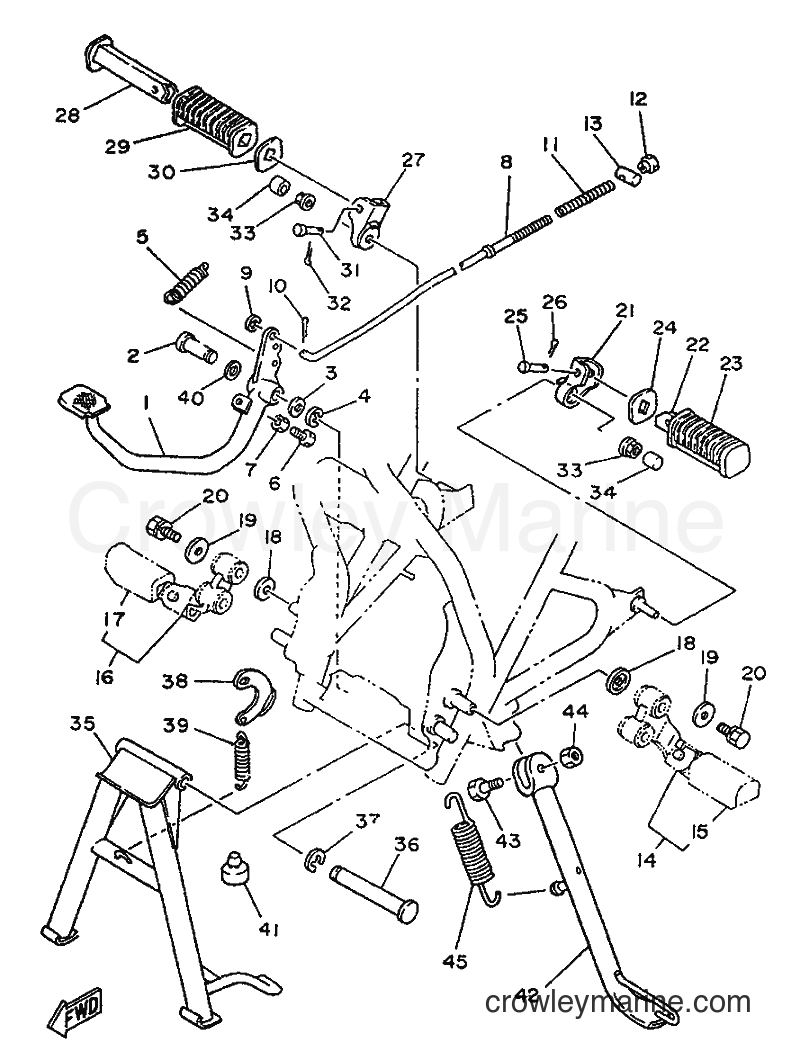 1996 Street Bike SR250 - SR250 (21L2) [99A] - CABALLETE ESTRIBERAS