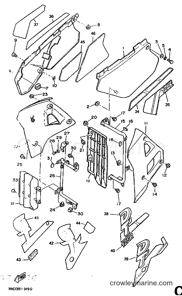 1990 Dirt Bike DT125R - DT125R (3NC2) [999] - CARTERS LATERAUX