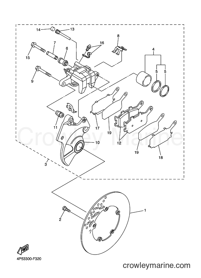 Yamaha Motors FZ6-SAHG (5S21) [060] - REAR BRAKE CALIPER