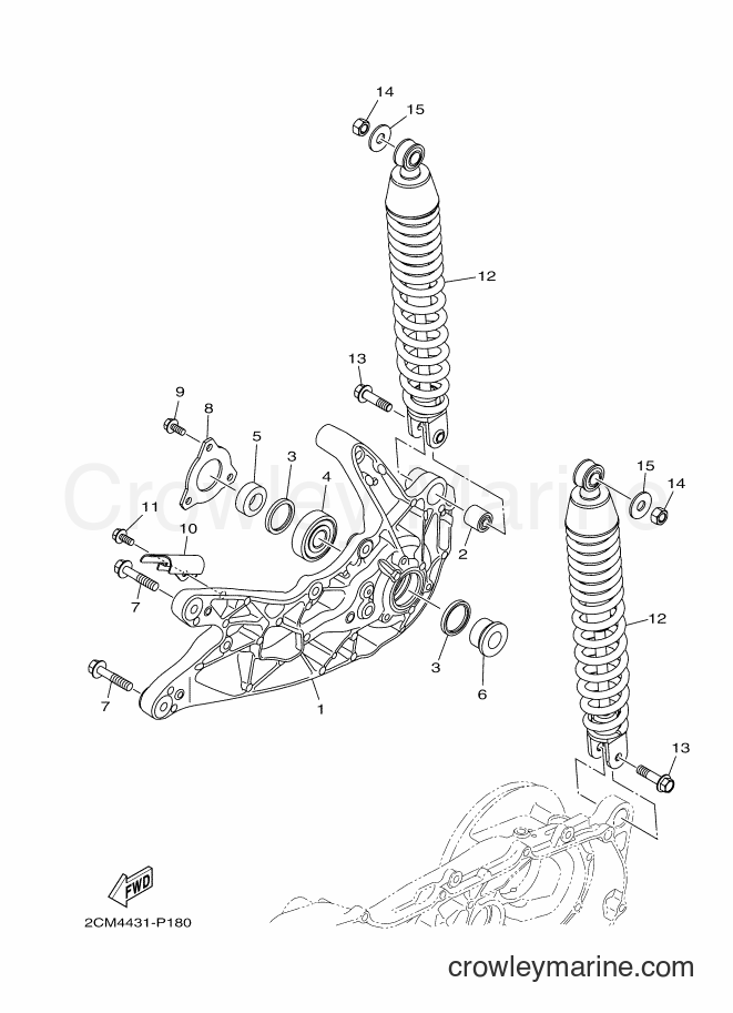 2015 Scooter MW125A - MW125A (2CM2) [050] - REAR ARM & SUSPENSION