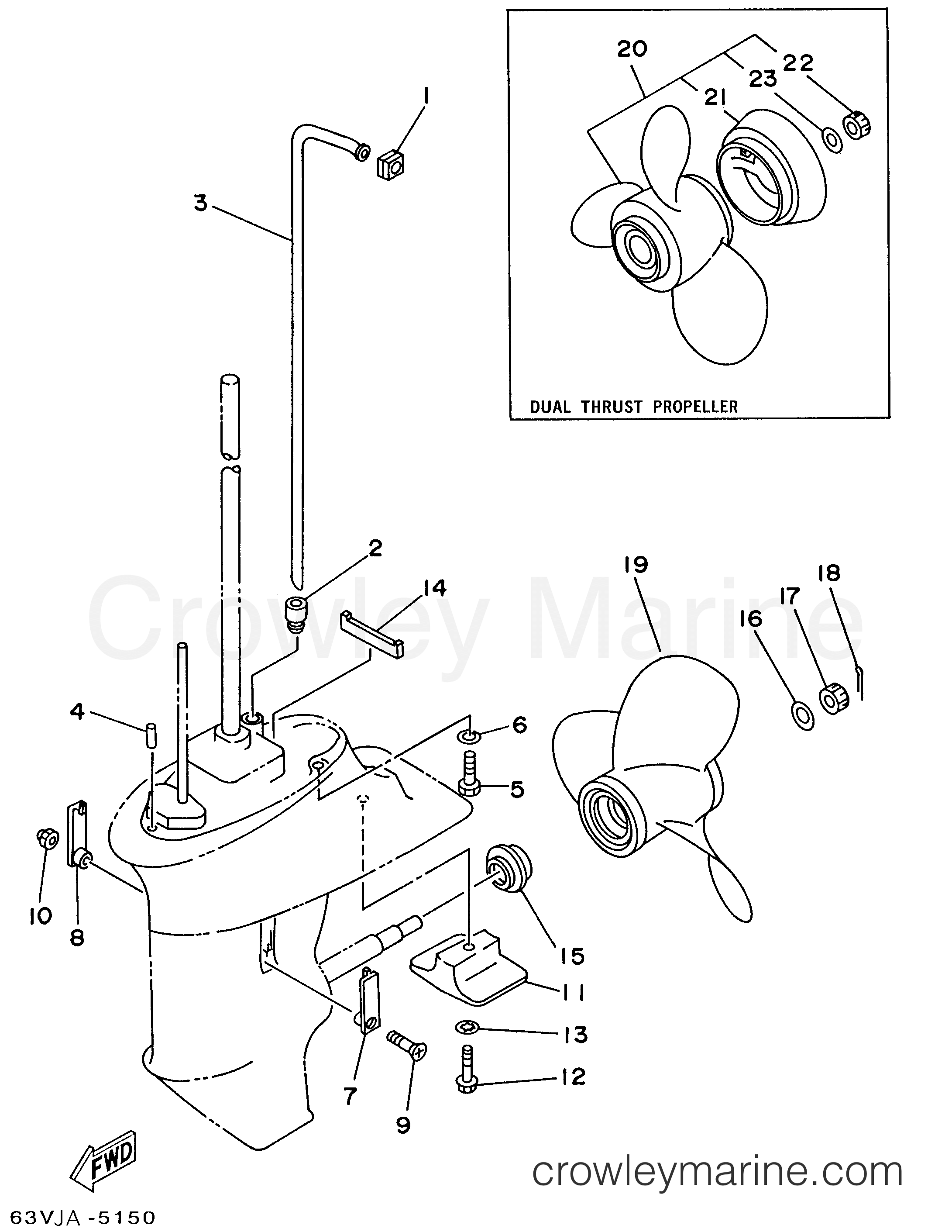 Yamaha Motors 9.9MLHU - LOWER CASING DRIVE 2