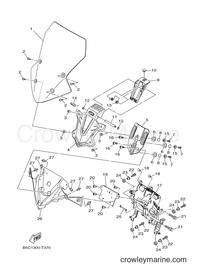 2018 Street Bike MTT850D - MTT850D (B1J1) [010] - WINDSHIELD