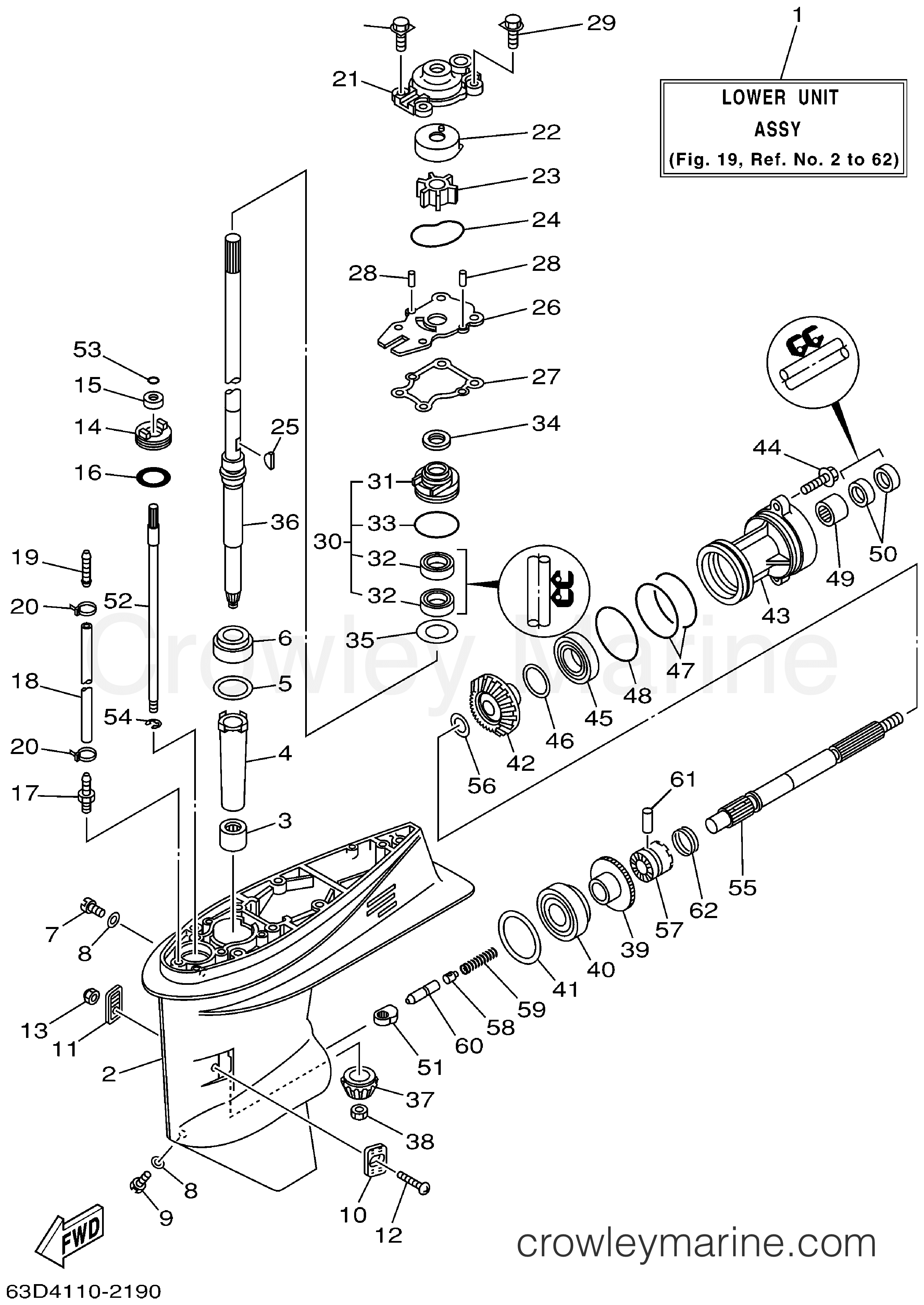 Yamaha Motors C40TLRA - LOWER CASING DRIVE 1