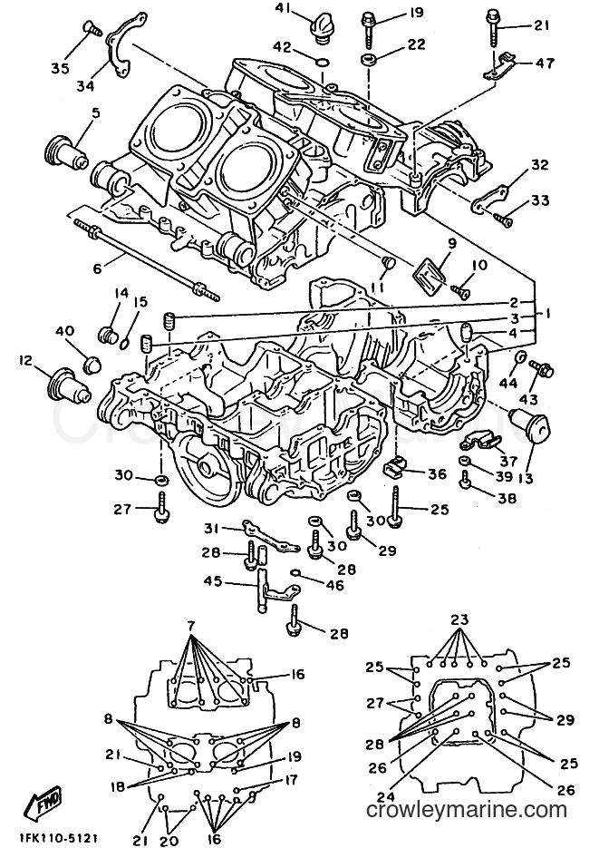 Yamaha Motors VMX12 (3JPF) [010] - CRANKCASE