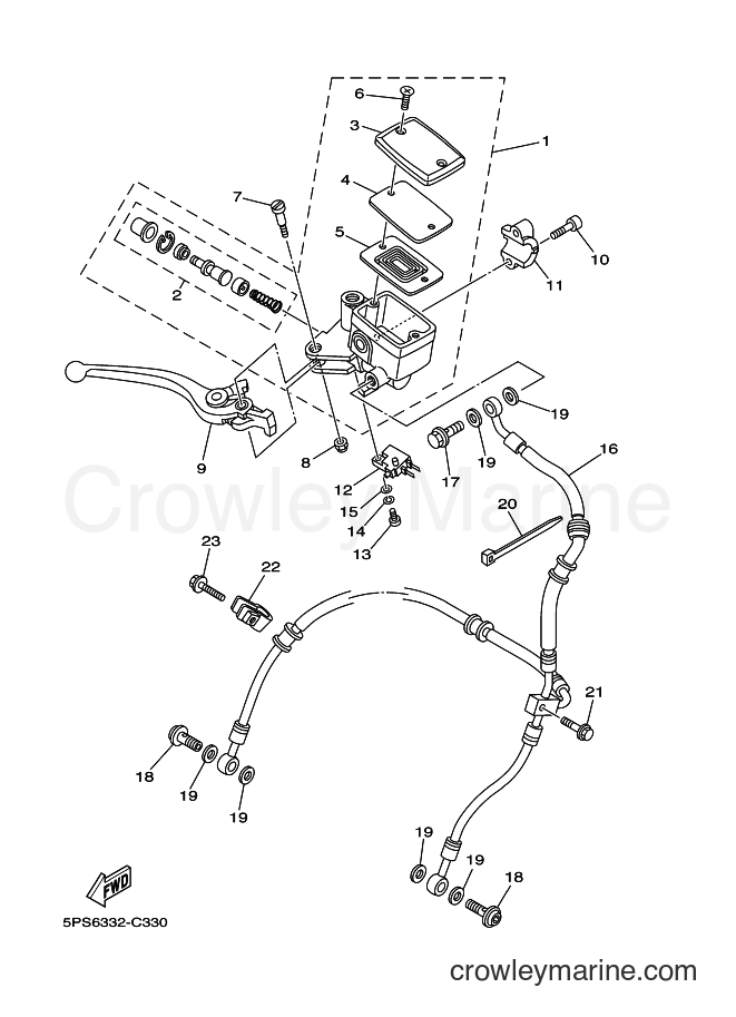 2008 Street Bike TDM900 - TDM900 (5PSE) [010] - FRONT MASTER CYLINDER
