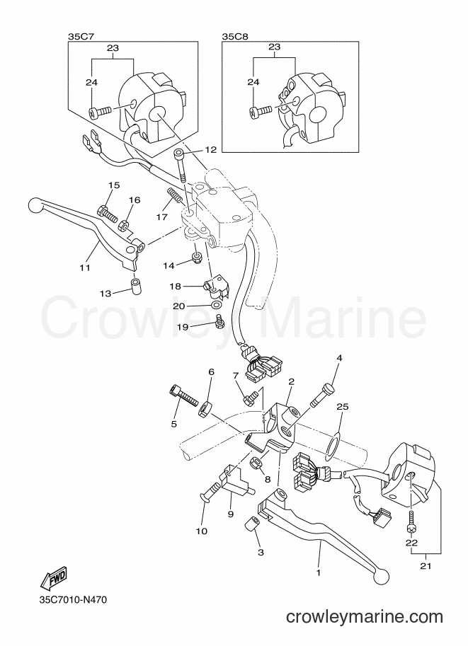 Yamaha Motors XVS400 (35C8) [010] - HANDLE SWITCH & LEVER