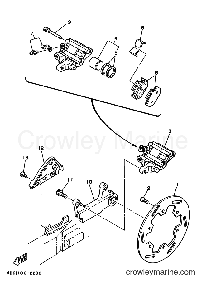 Yamaha Motors WR250Z (4DC3) [040] - REAR BRAKE CALIPER