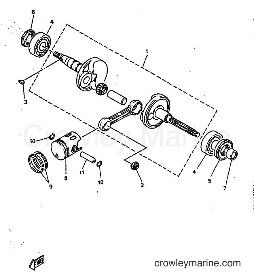 1997 Scooter YN50 - YN50 (5AD8) [010] - CRANKSHAFT & PISTON