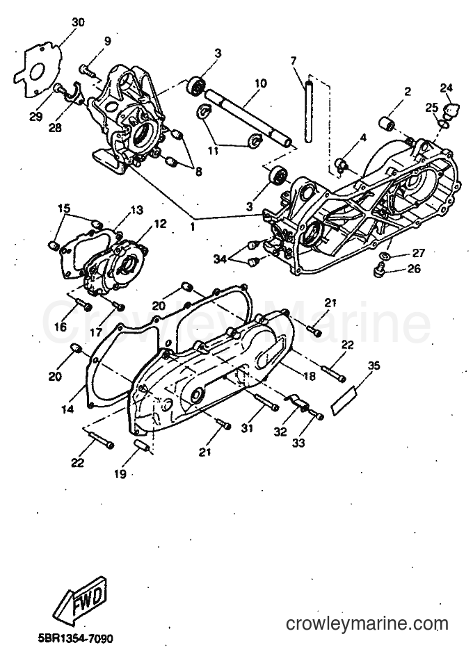 1998 Scooter YQ50 - YQ50 (5DR3) [999] - CRANKCASE