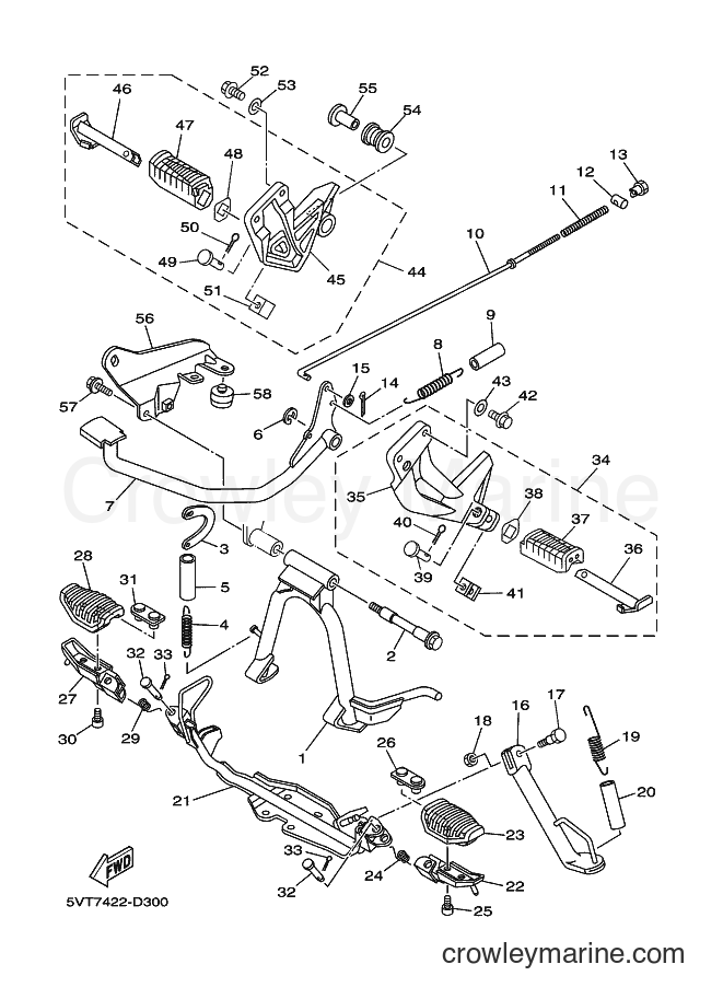 2005 Scooter T110C - T110C (5VT7) [010] - STAND & FOOTREST
