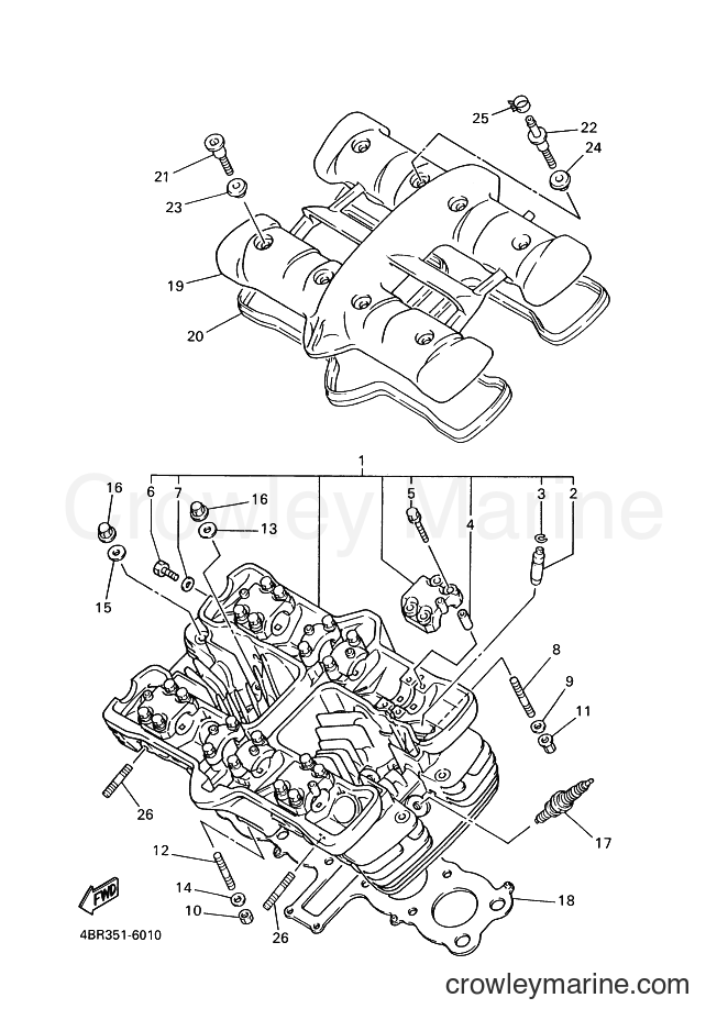 2000 Street Bike XJ600S - XJ600S (4DGA) [010] - CYLINDER HEAD