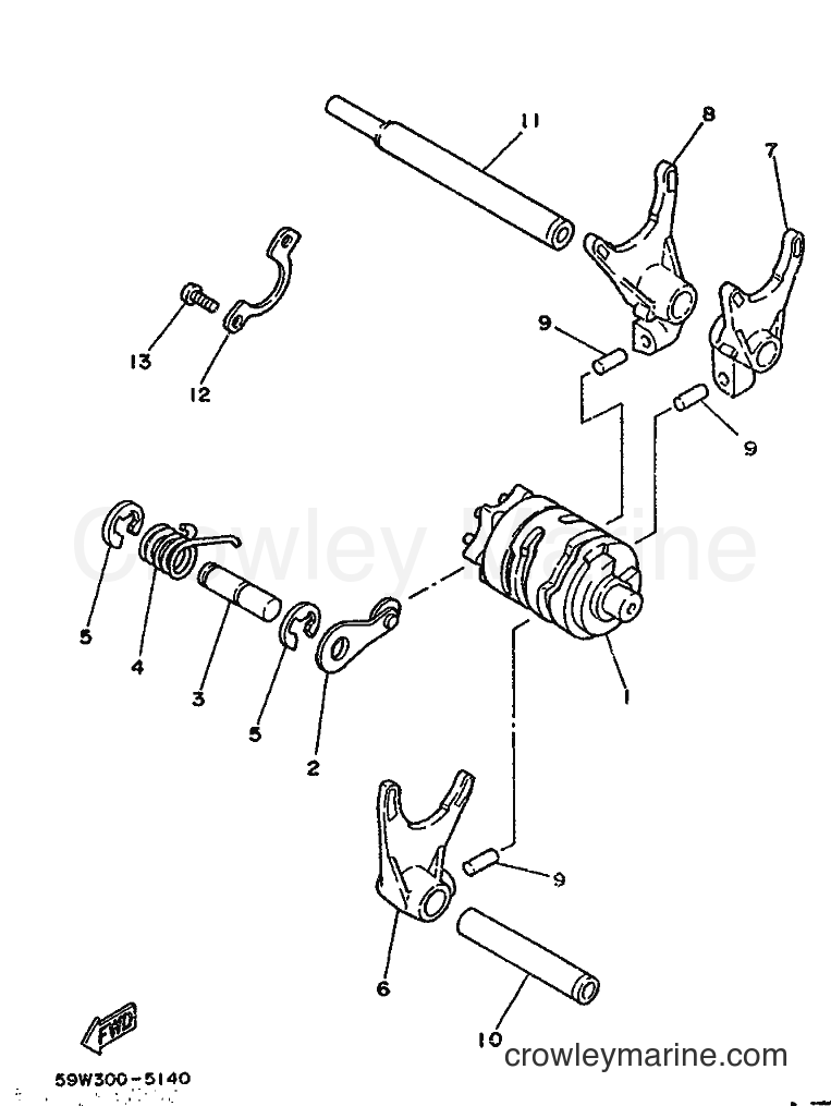 Yamaha Motors TZ250 (1RK) [999] - SHIFT CAM & FORK