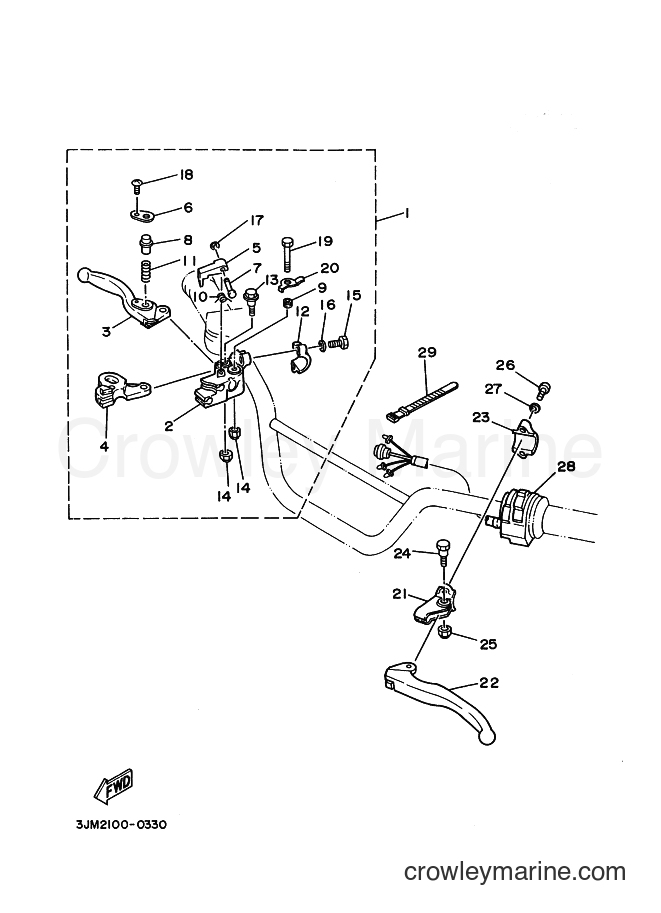 1990 ATV YFS200 - YFS200 (3JM3) [999] - HANDLE SWITCH & LEVER