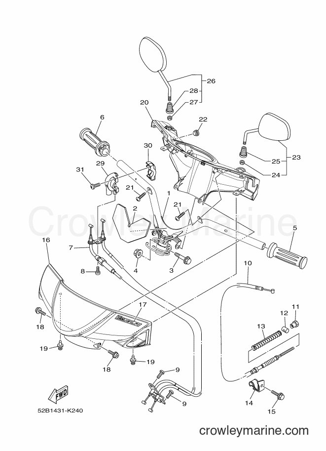 Yamaha Motors XC115S (52B3) [010] - STEERING HANDLE & CABLE
