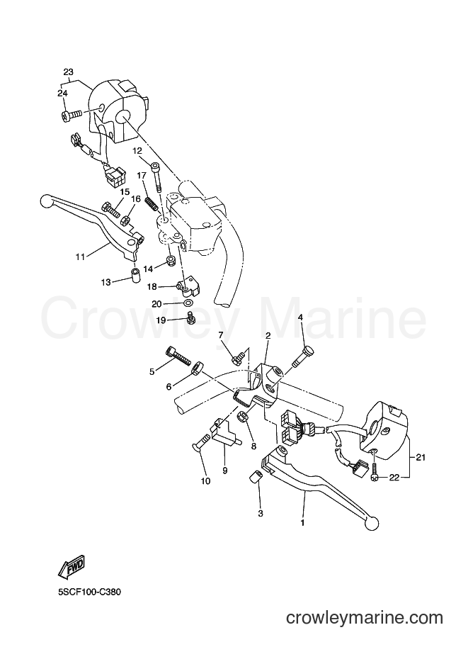 Yamaha Motors XVS650A (5SCG) [010] - HANDLE SWITCH & LEVER