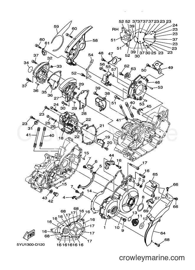 Yamaha Motors MT01 (5YUB) [010] - CRANKCASE COVER 1