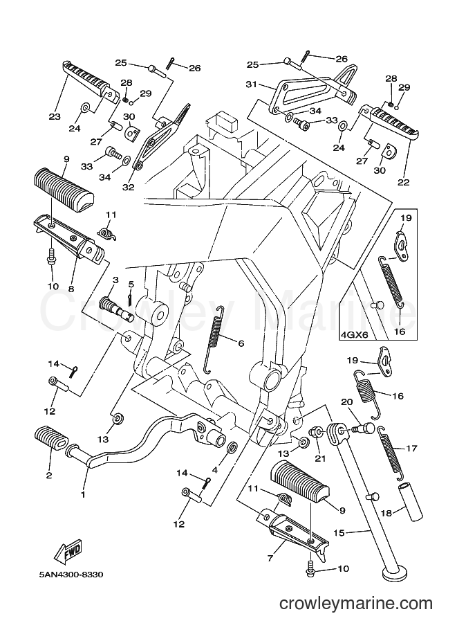 Yamaha Motors TDR125 (5AN4) [080] - STAND & FOOTREST
