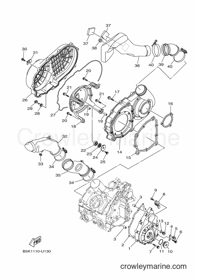 2019 ATV YFM700FWBD - YFM700FWBD (B5K9) [010] - CRANKCASE COVER 1