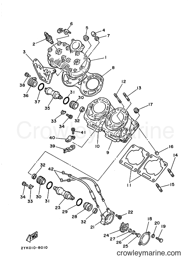 1990 Dirt Bike TDR250 - TDR250 (3NR2) [010] - CYLINDER