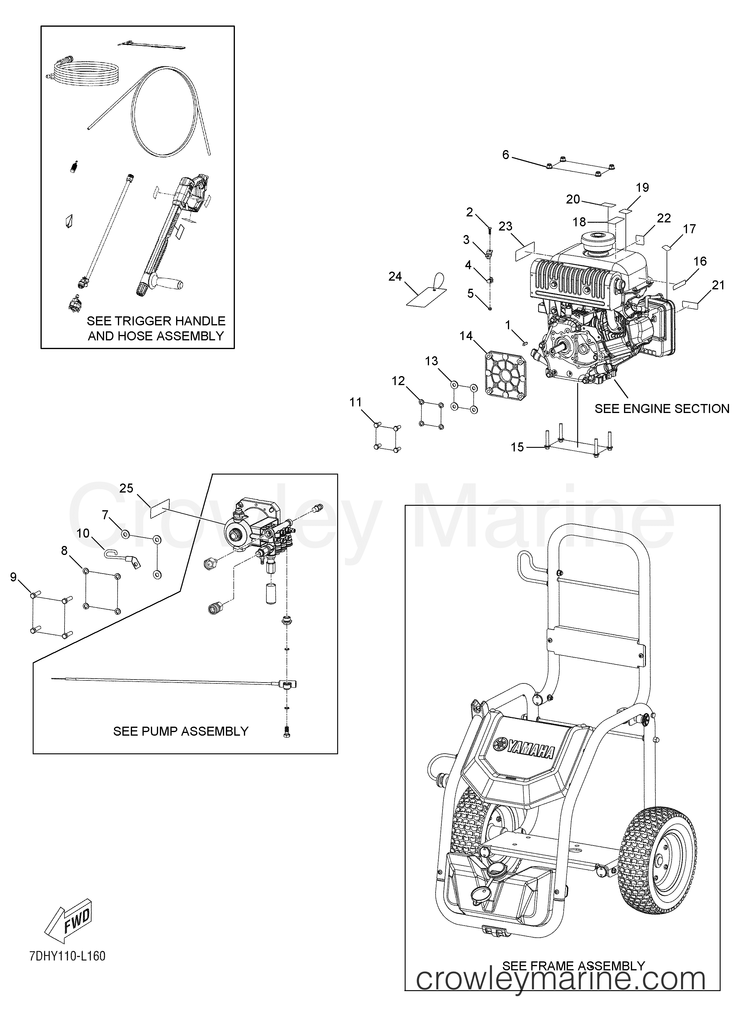 EXPLODED VIEW 2013 Generator 3028 PW3028A (PRESSURE WASHER) Crowley