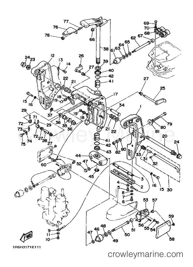 Yamaha Motors 70B (6H3) [030] - BRACKET 2 (LONG)