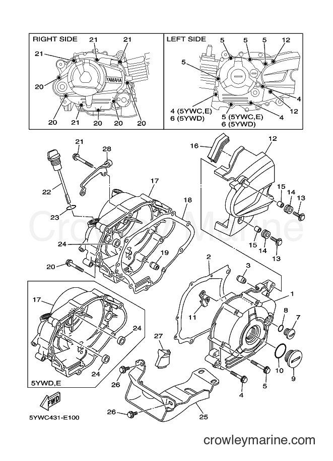 2006 Scooter JC-110ED - JC-110ED (5YWD) [010] - CRANKCASE COVER 1