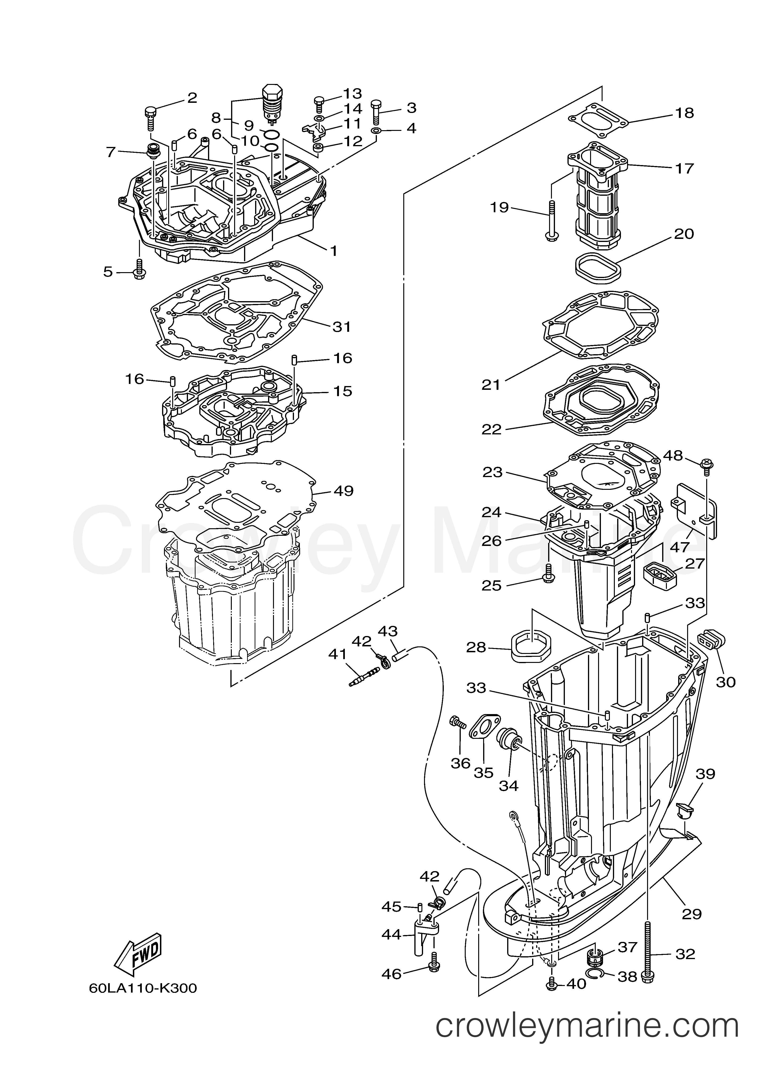 Yamaha Motors F200TXR - UPPER CASING