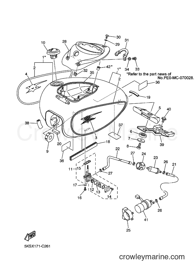 2004 Cruiser XVS1100A - XVS1100A (5KSX) [010] - FUEL TANK