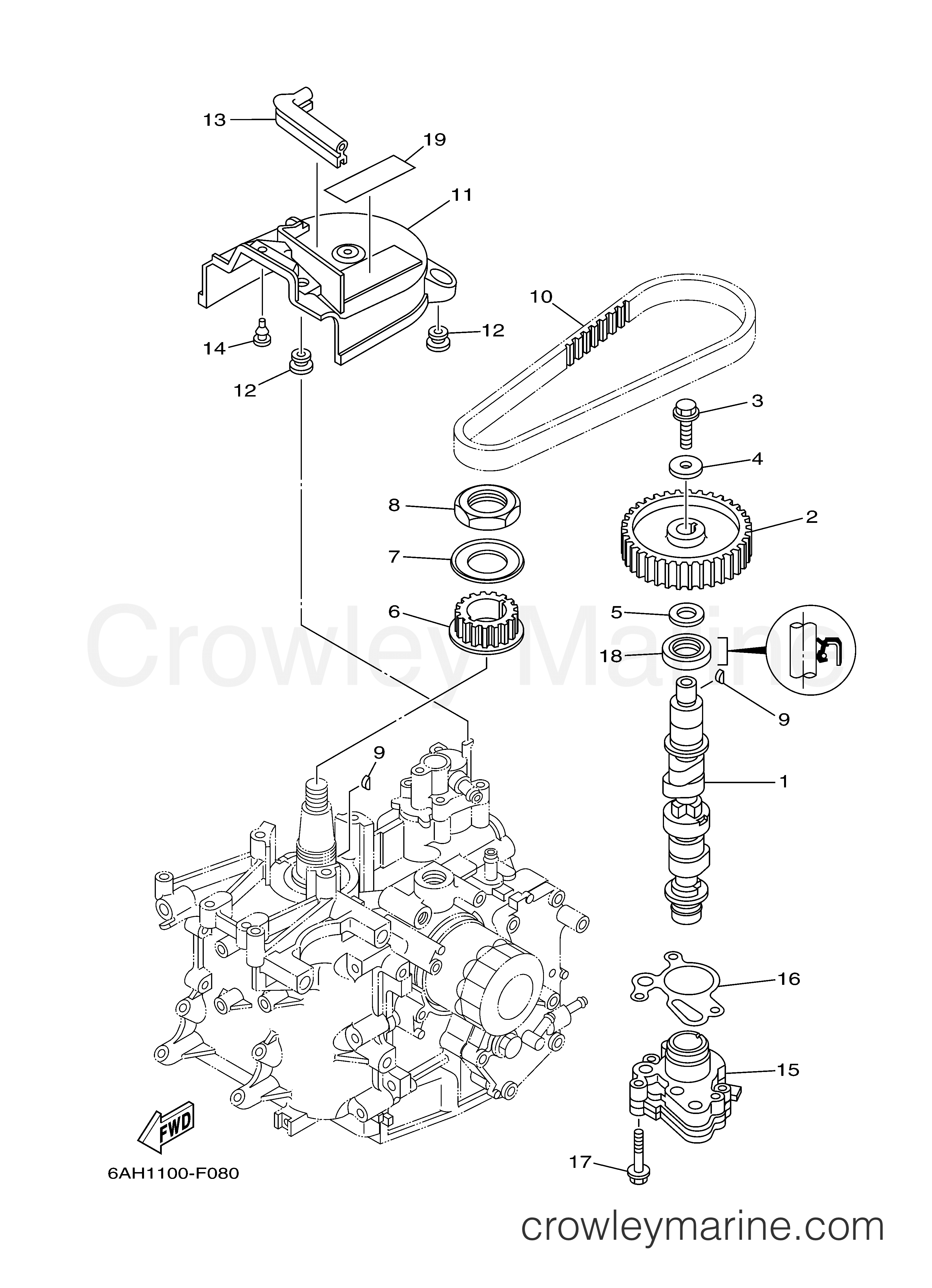 OIL PUMP 2006 Yamaha Outboard 15hp F15CMSH Crowley Marine