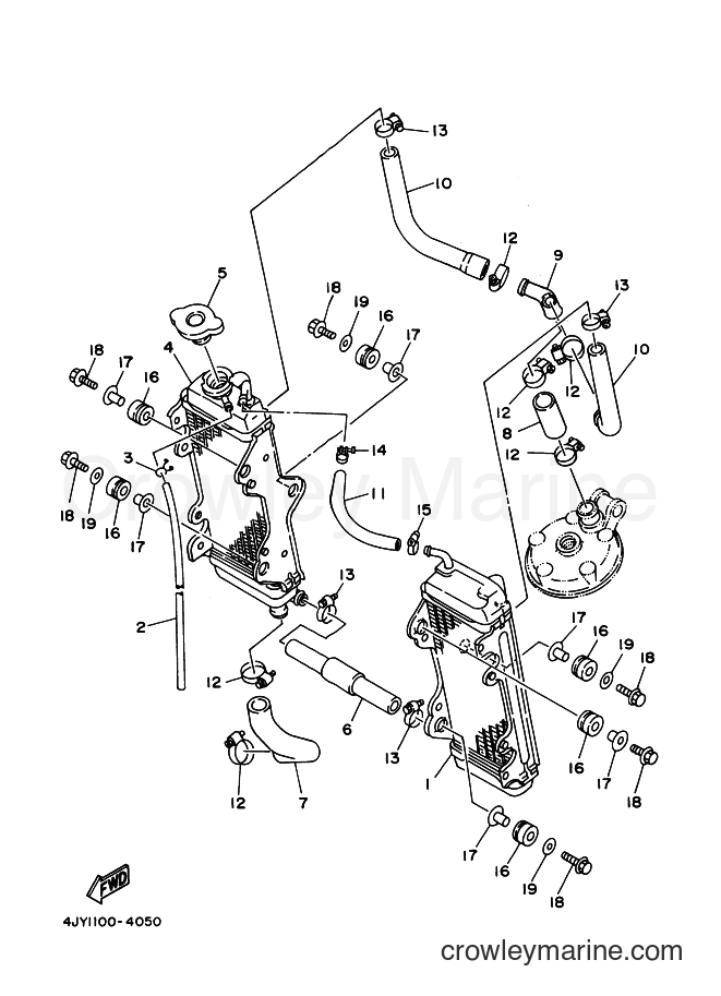 Yamaha Motors YZ125 (4JY4) [99A] - RADIATOR & HOSE