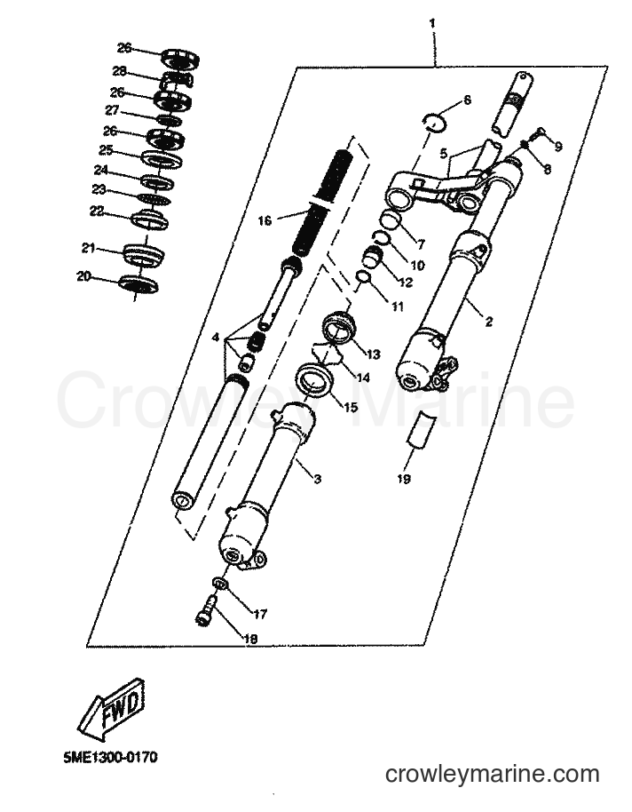 Yamaha Motors YQ100 (5ME4) [030] - FRONT FORK