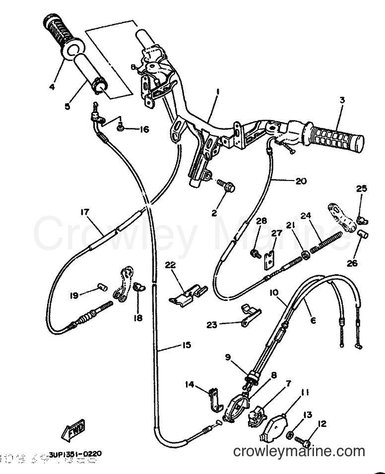 Yamaha Motors CH80 (3WX2) [999] - STEERING HANDLE & CABLE