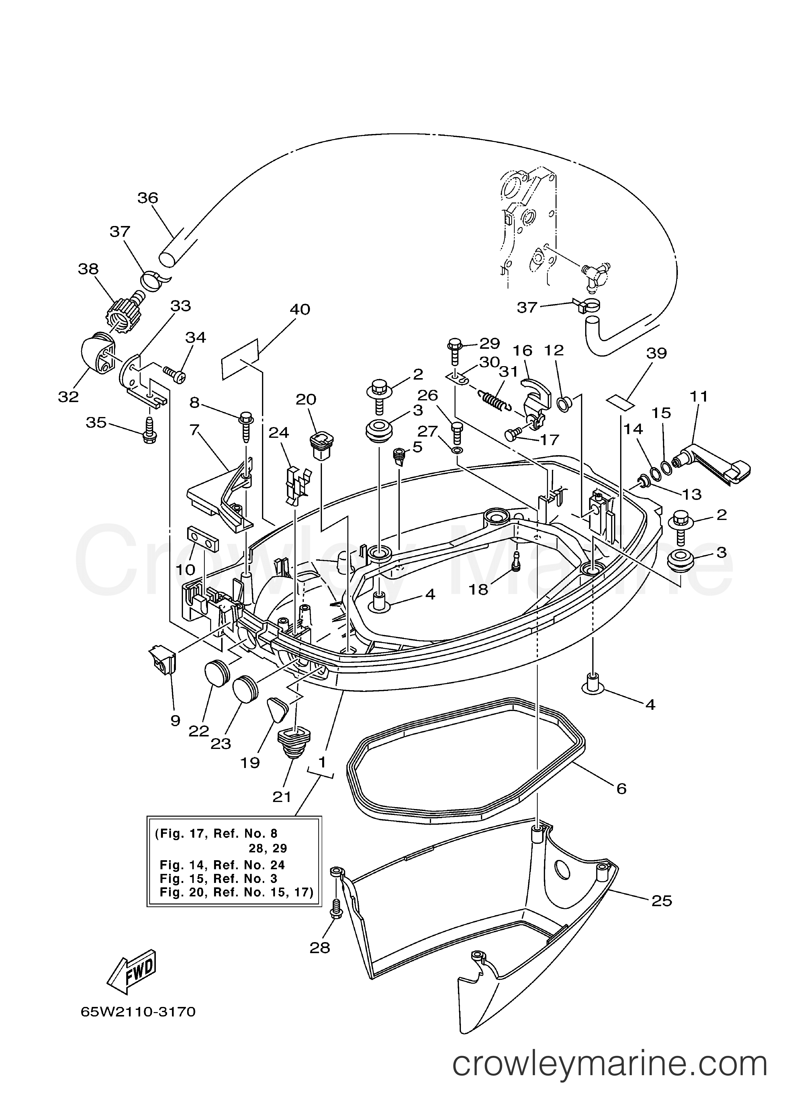 Yamaha Motors F25MLHB - BOTTOM COWLING