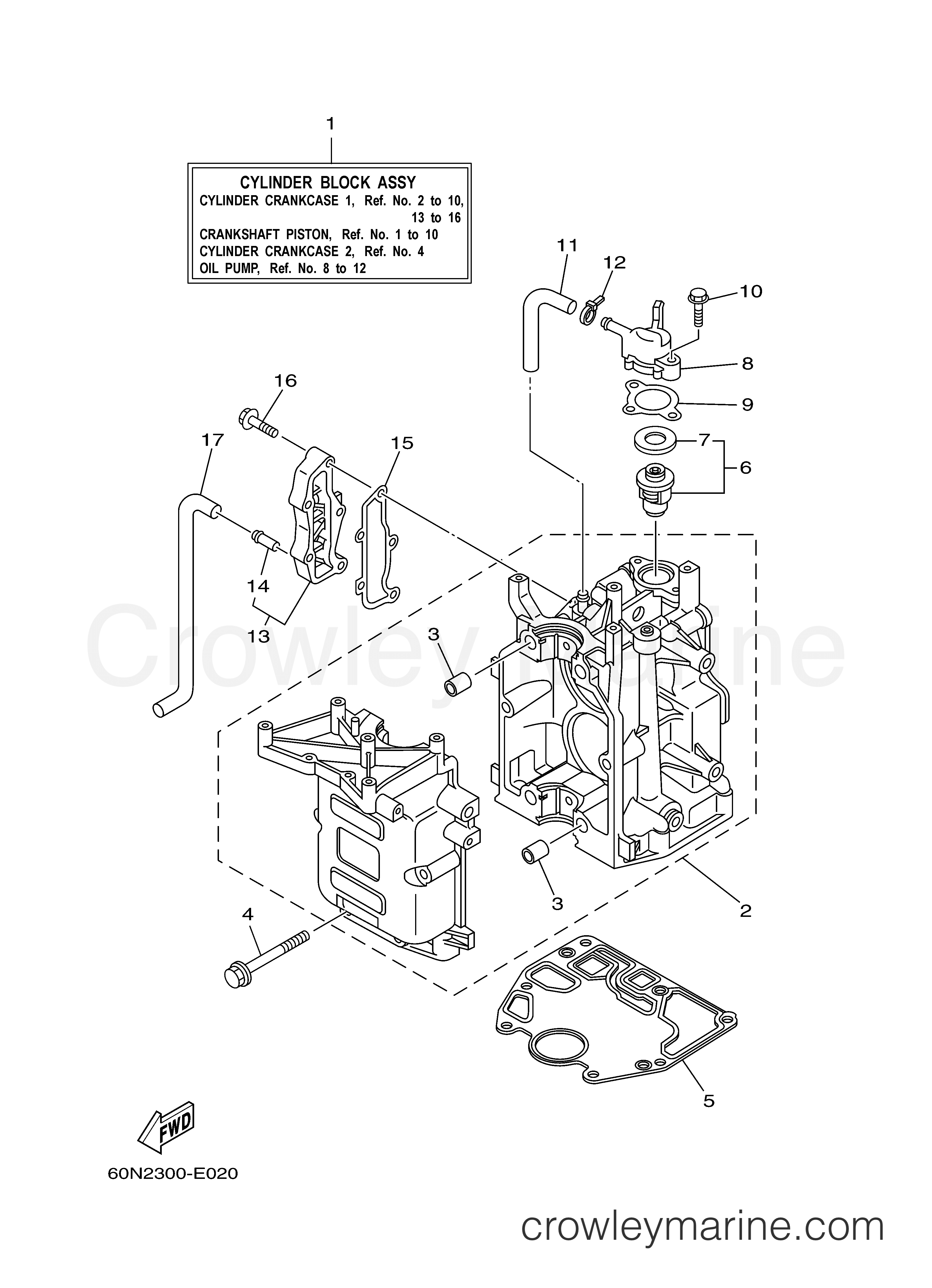 Yamaha Motors T8DPLH - CYLINDER CRANKCASE 1