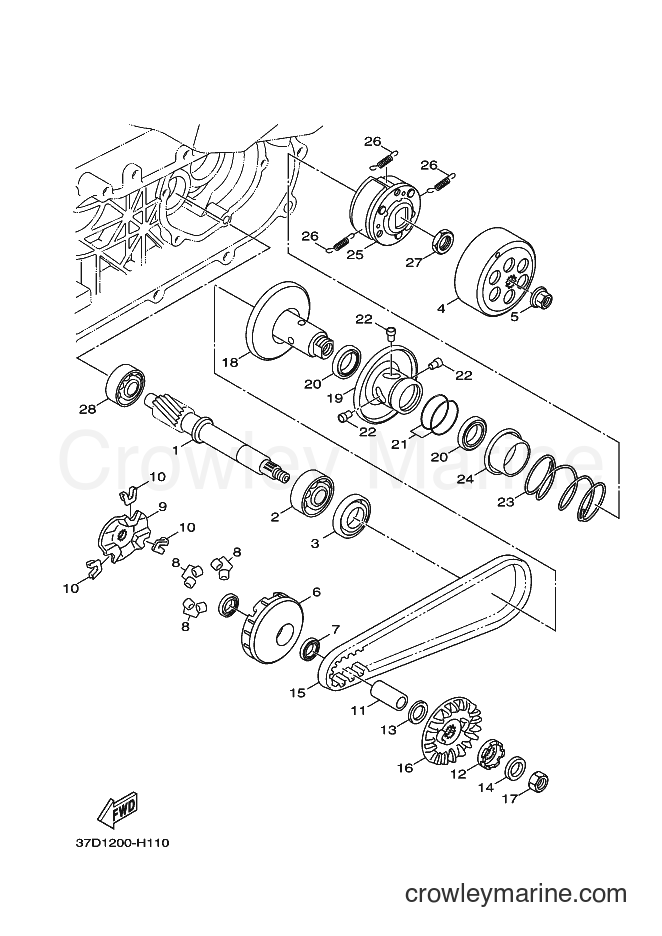 2010 Scooter YW125 - YW125 (1CE1) [050] - CLUTCH