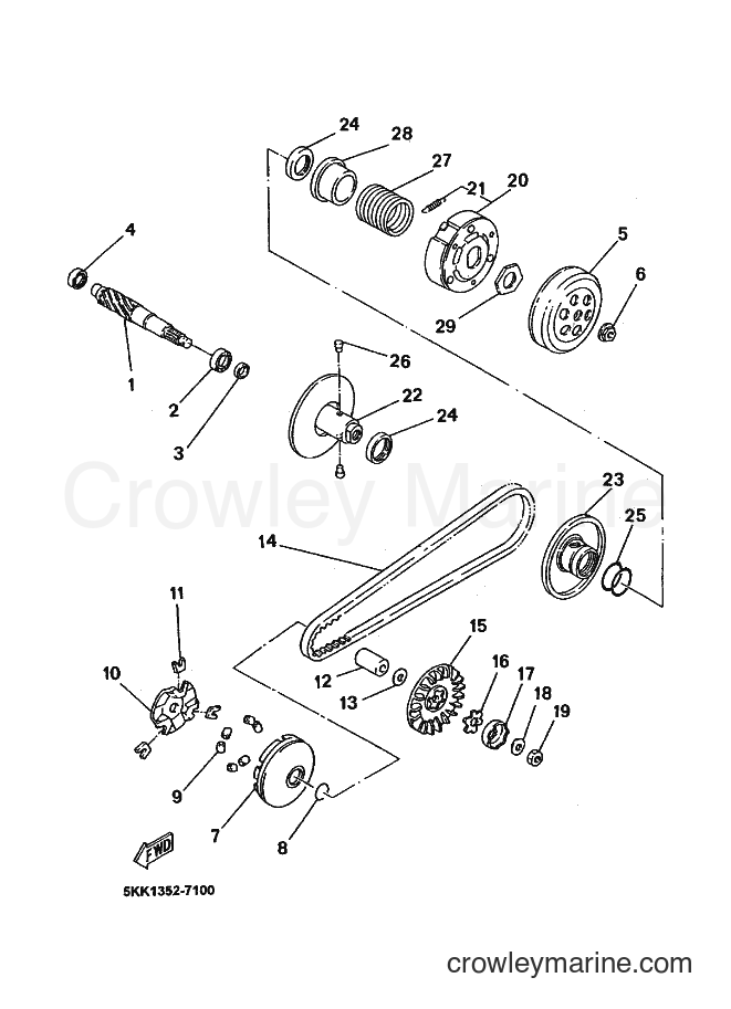 1999 Scooter YN100'99 - YN100'99 (5KK2) [010] - CLUTCH