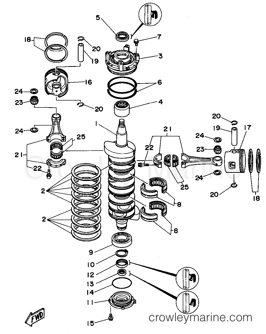 Yamaha Motors 150TXRT - CRANKSHAFT PISTON