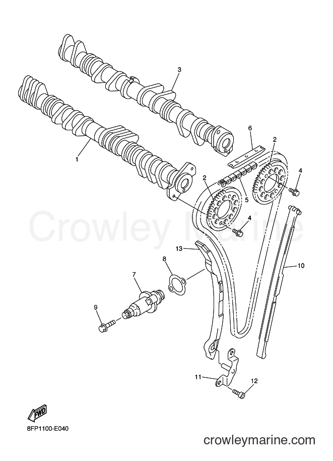 2008 Snowmobile RX10M - RX10M (8FS6) [010] - CAMSHAFT & CHAIN