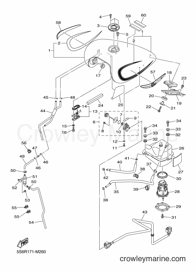 2013 Cruiser XVS1300CT - XVS1300CT (5S6R) [020] - FUEL TANK