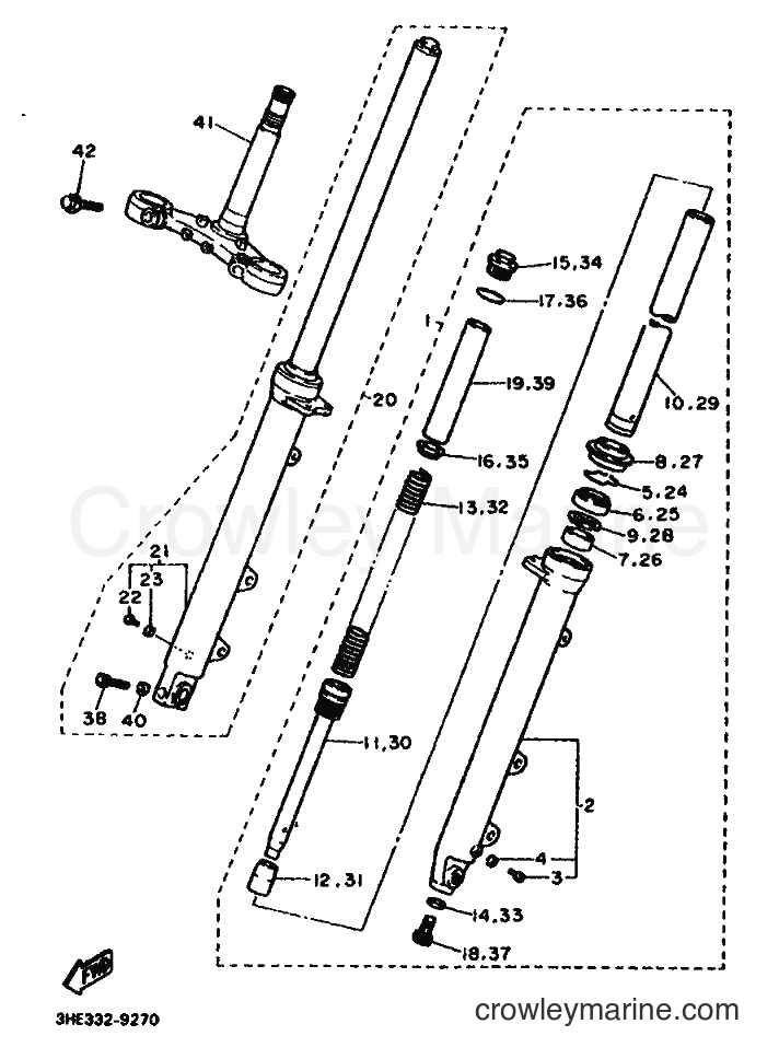 1992 Sport Bike FZR600 - FZR600 (3HH9) [010] - FRONT FORK