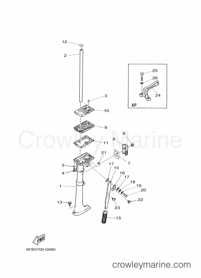 Yamaha Motors 2CMHS (6F8G) [020] - UPPER CASING